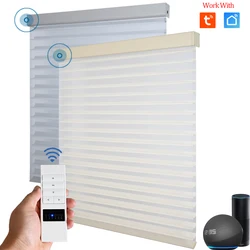 SmartMatters Motorized Shangrila Shades, Light Filtering Roller Shades for Windows and Doors Wifi Tuya Alexa Google Compatible