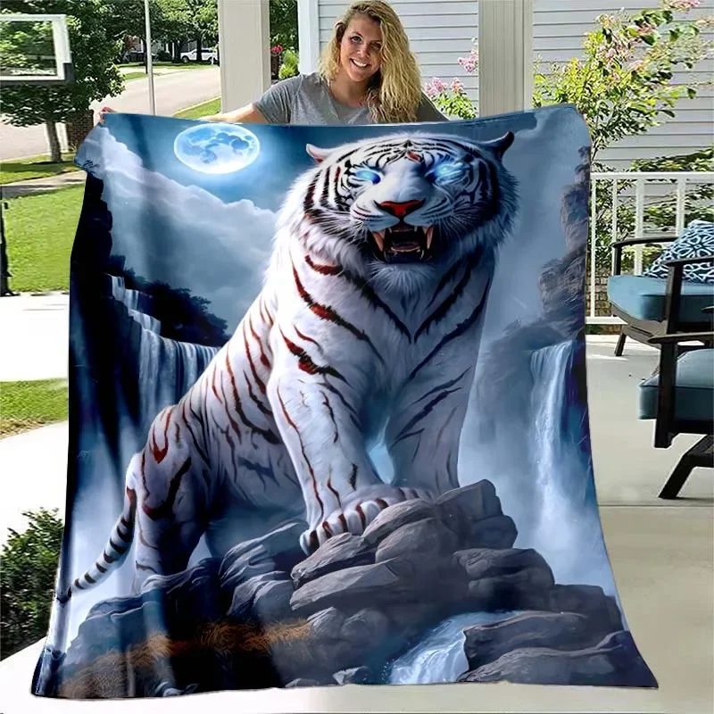 

3D Tiger pattern printed blanket living room bedroom home decoration picnic blanket baby room bed blankets luxury birthday gift