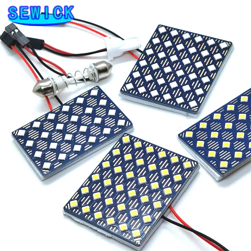 

100PCS Led Interior Panel Lights T10 W5W 194 C5W C10W 24/36SMD Festoon Adapter Dome Reading Lamp Bulbs Car Auto Vehicle 12V