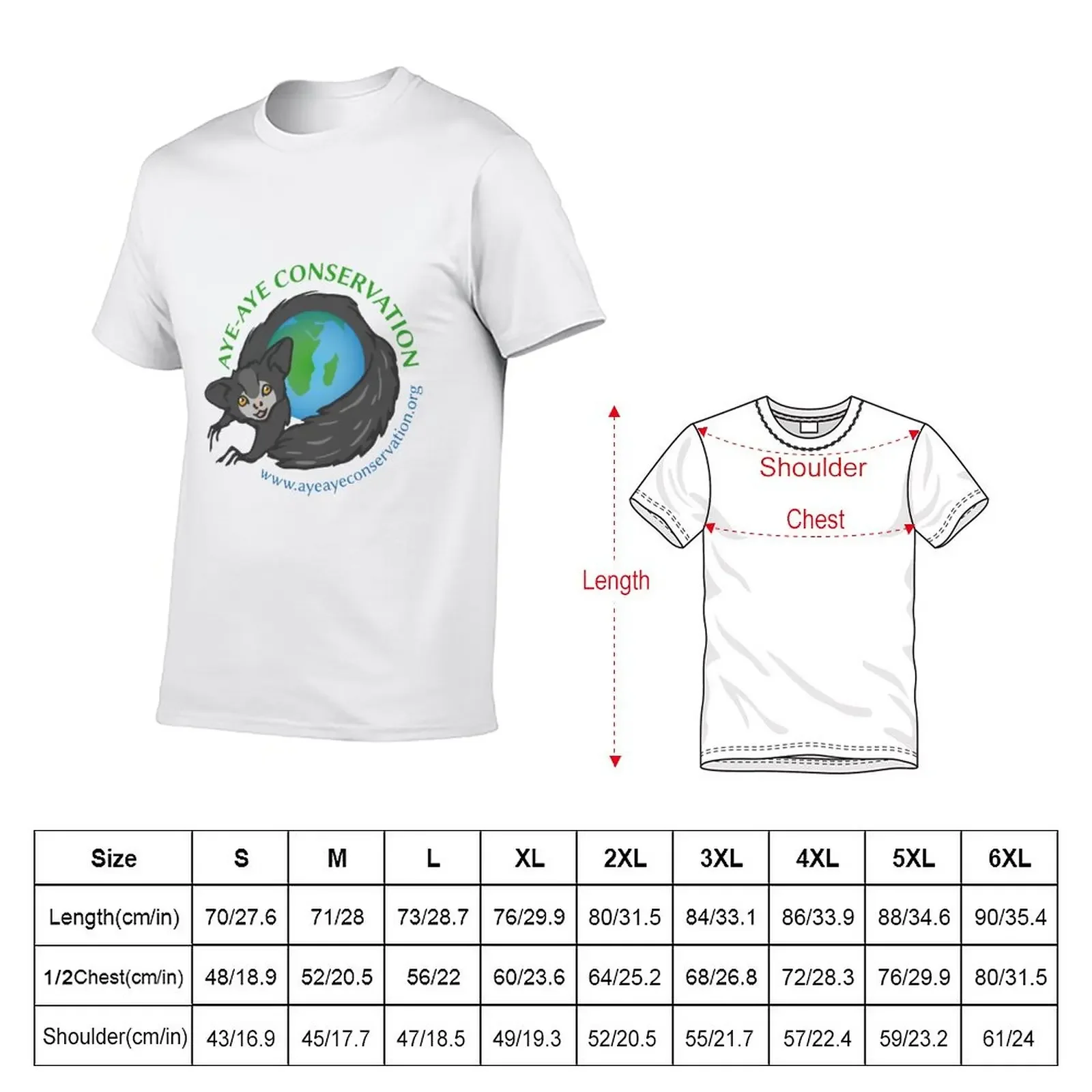 Aye-Aye Conservation New Logo T-Shirt summer tops animal prinfor boys Short sleeve tee mens champion t shirts