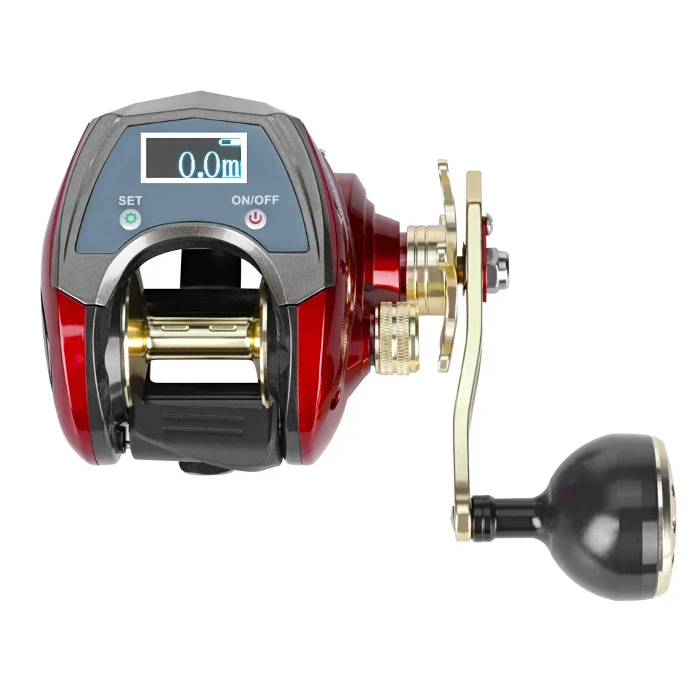 hot sale 6+1 6.4: 1 Gear Ratio 28kg Max Drag Electronic Screen Baitcasting Fishing Reel