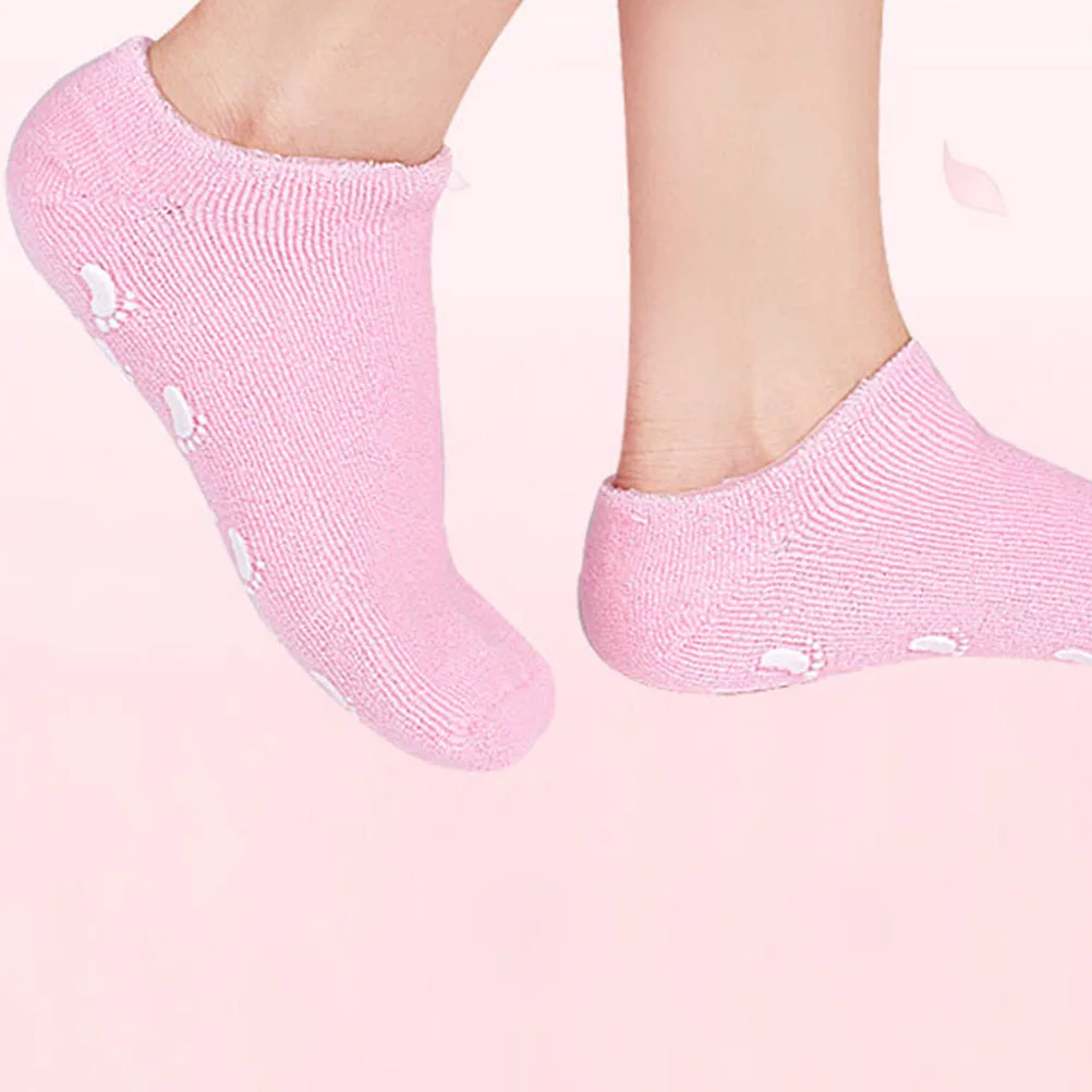 

3Pairs Moisturizing Non-Slip Spa Gel Socks Intensive Hydration Foot Masks Dry Cracked Heel Care Socks for Home Salon Foot Care