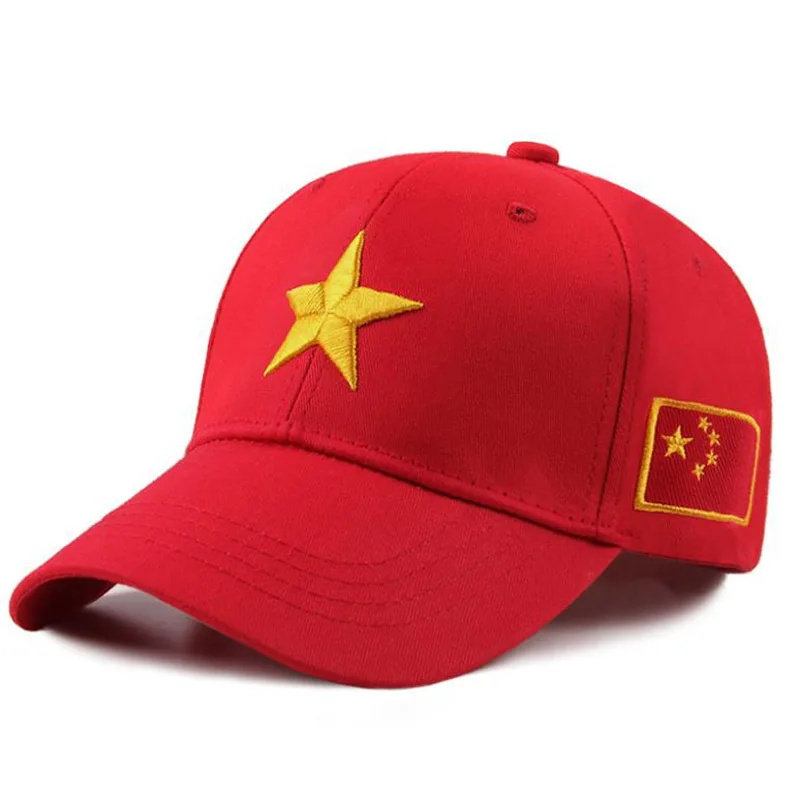 Doitbest Baseball Cap Sun Hats for Women Men Pentagram flag Embroidered CHINA Outdoor Couples lady Caps Snapback