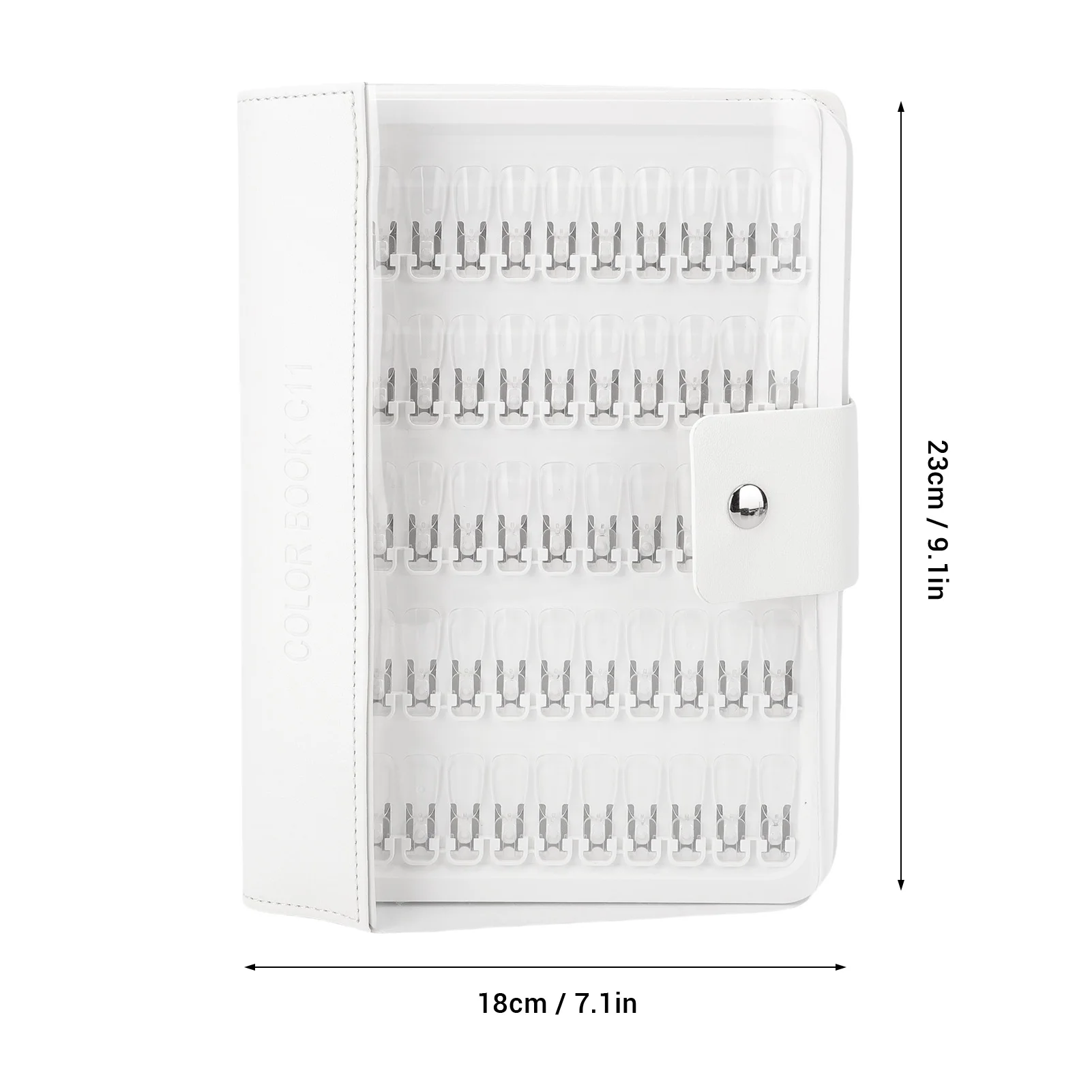 Libro per campioni di campioni di campioni per unghie da 150 colori con copertura in pelle PU trasparente per unghie finte per salone fai da te domestico