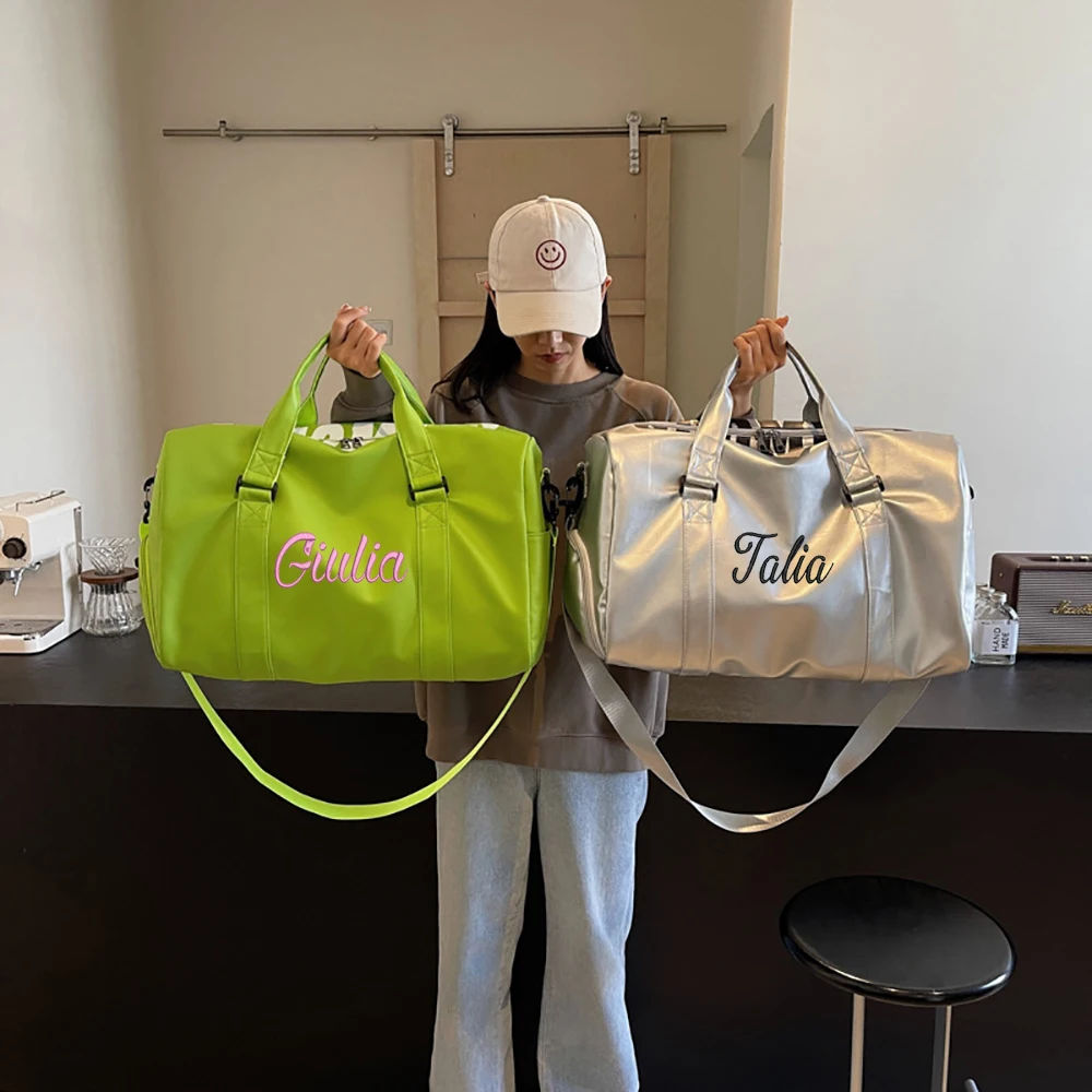 

Fashion Large Letter Handbag Travel Bag, Trend Leisure Outing Fitness Sports Bag, Custom Embroidery Commuting Shoulder Bag