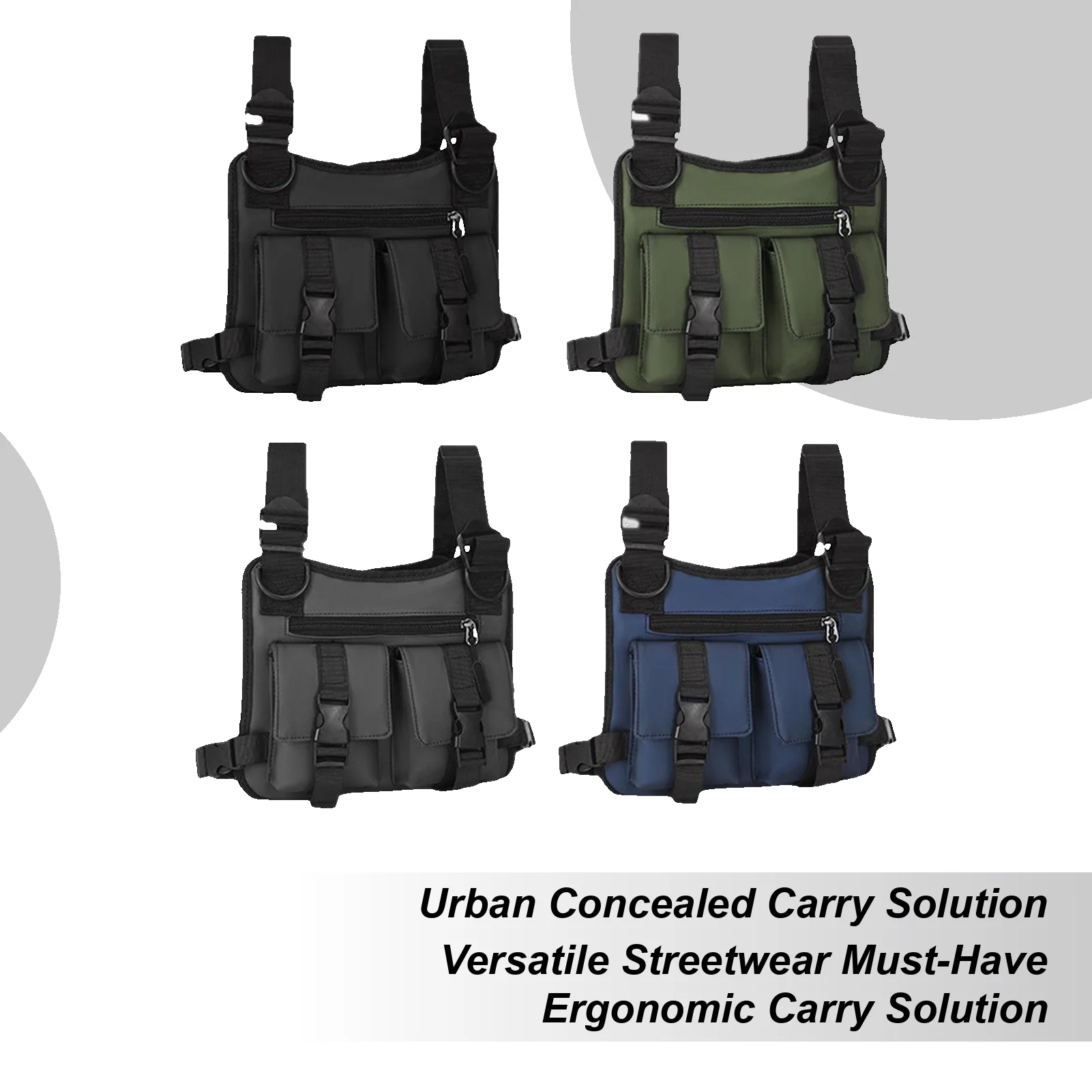 

Chest Bag For Men Lightweight Adjustable Running Vest Personal Defense Equipment For Travel Hydration Fitness Training Biking