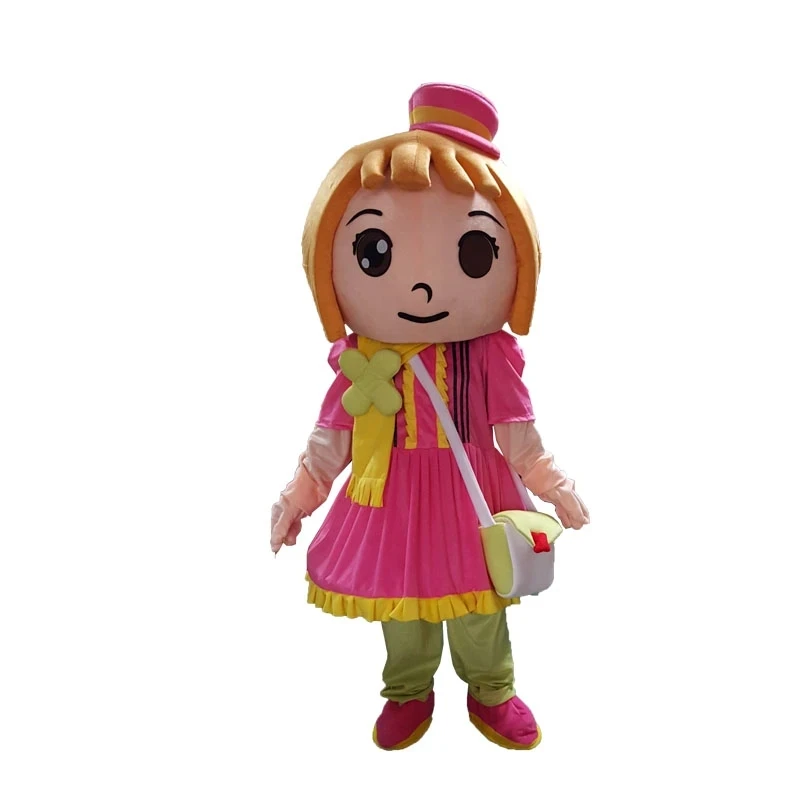 Costume della mascotte della ragazza della principessa carnevale di Halloween personaggio divertente gioca a bambola del fumetto Fancy Stage Performance puntelli