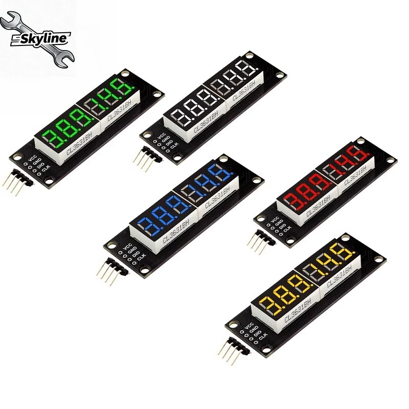 

0.36 inch, six-digit digital tube TM1637 module, white/red/yellow/green/blue, display