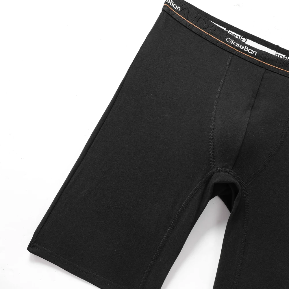 2 unidades de calzoncillos tipo bóxer de algodón negro para hombre, de tejido suave, con pernera larga, diseño clásico, ropa interior masculina de alta calidad, calzoncillos cómodos.