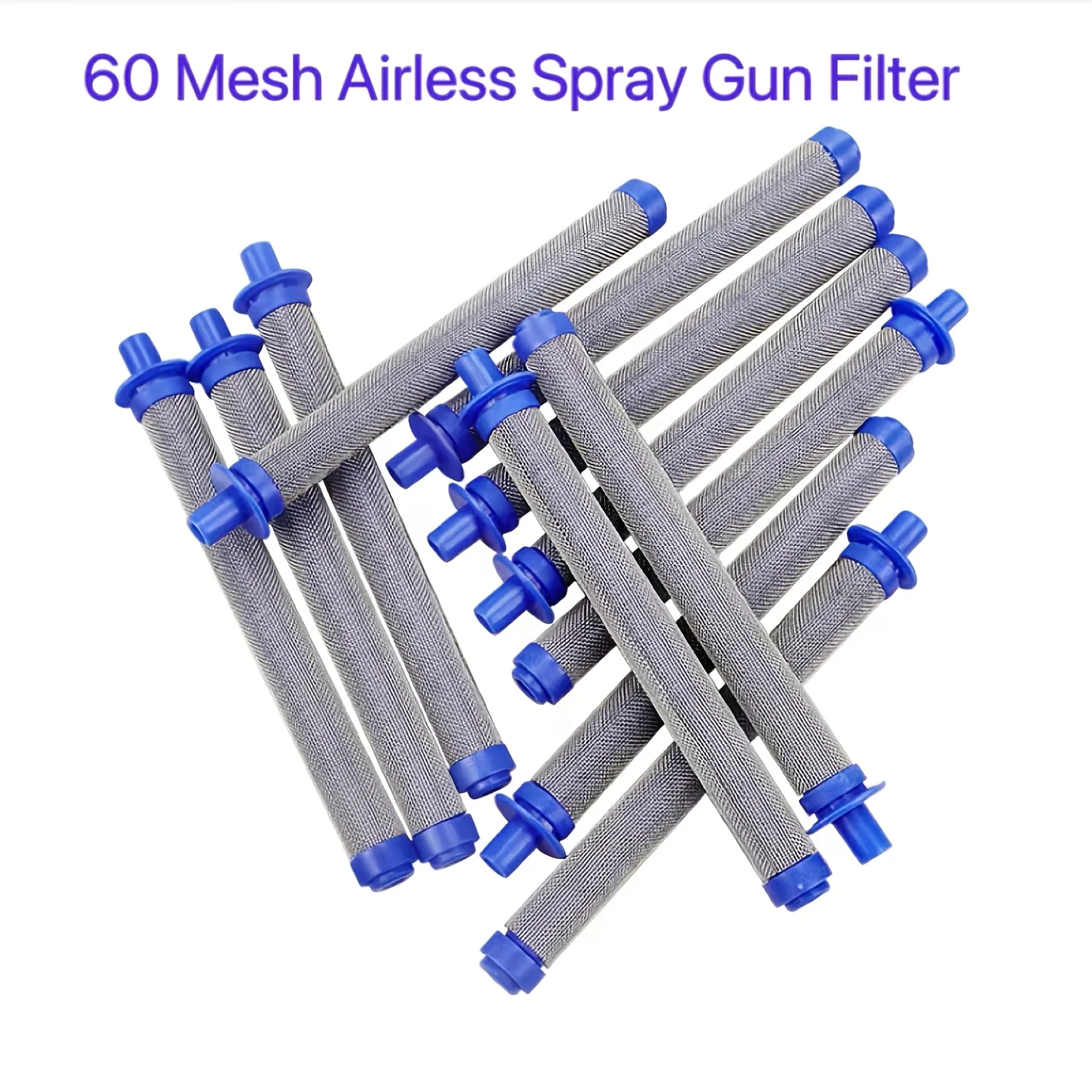 10Pcs Airless Spray Gun Filter 60 Mesh Blue Tip Stainless Steel Mesh Filter High Pressure Paint Sprayer Accessory Replacement image 4