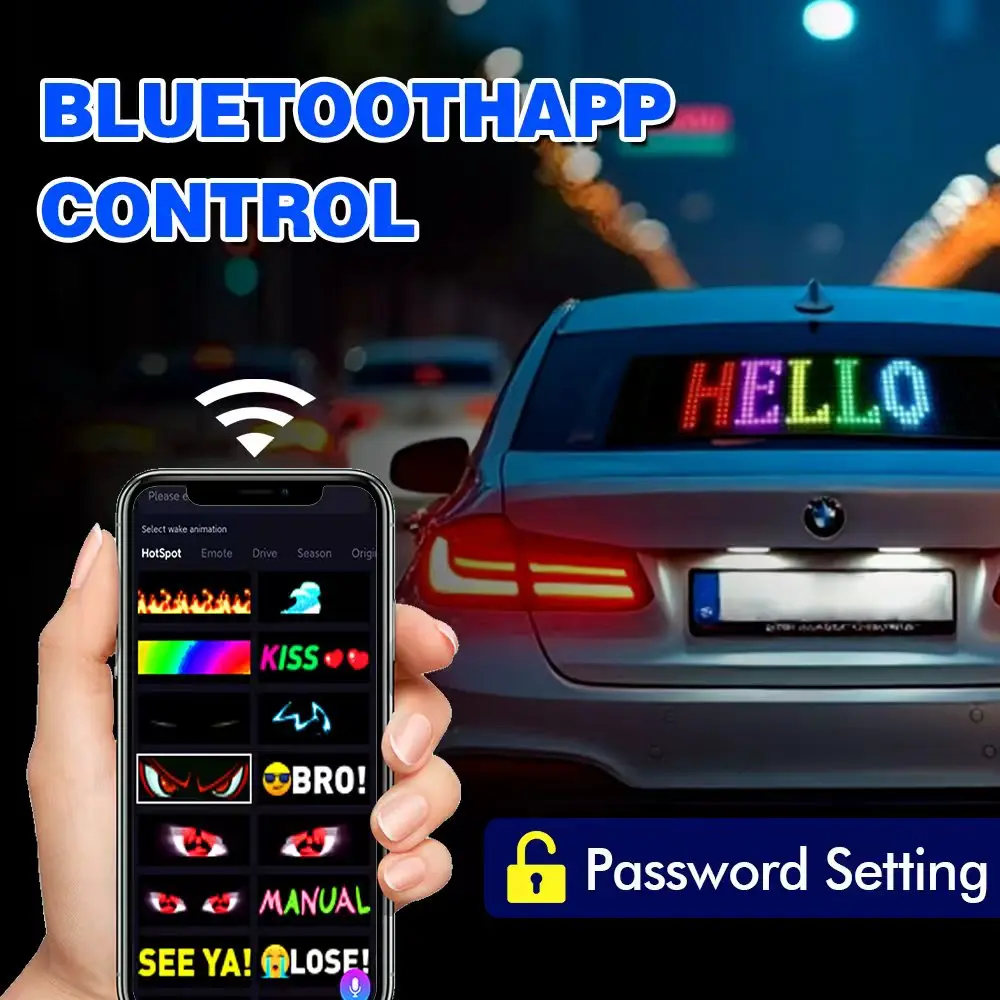LED مصفوفة بكسل لوحة APP AI وظيفة الصوت مرنة عنونة RGB نمط الكتابة على الجدران التمرير النص الرسوم المتحركة عرض السيارة