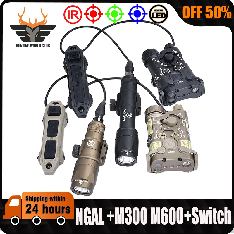 

Metal NGAL IR Laser Red Green Blue Aiming M300 M600 Flashlight M300A M600C White Light Hunting Airsoft Scout Light Fit 20MM Rail