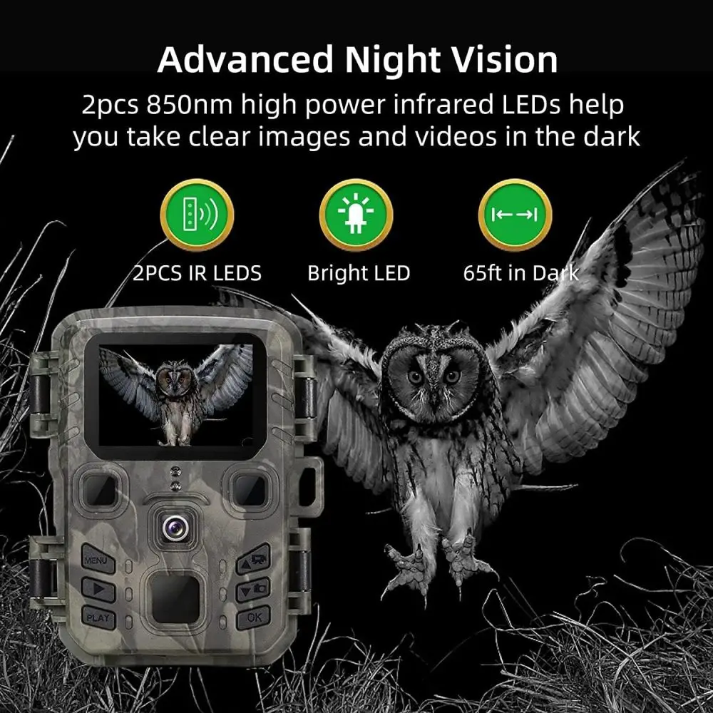 Outdoor Wildlife Camera 24MP Trail Camera Infrared Night Vision 0.3S Motion Activated Waterproof Trap  Nature Wildlife Scouting