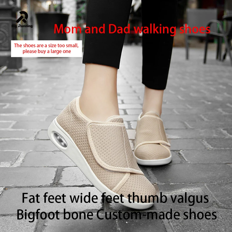 TAI PAO Diabetes-Schuhe für Damen, für große, breite, fette Füße, Hallux Valgus, Ballenzehen, geschwollene Füße, rutschfest, große Größe 43, 44