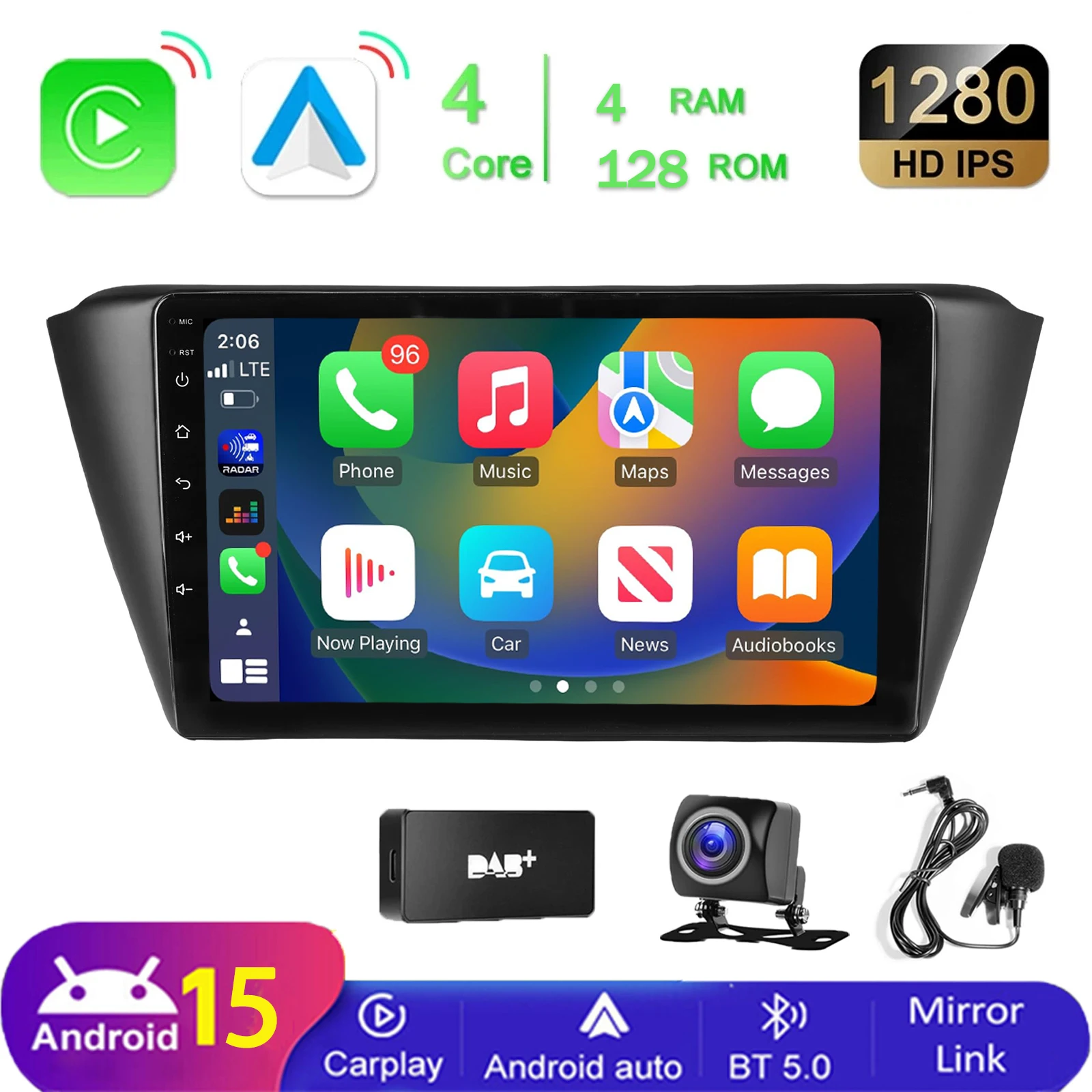MOPECT Voor Skoda Fabia 3 III 2014-2020 Android 15 draadloze Carplay autoradio navigatie GPS multimediaspeler stereo WIFI