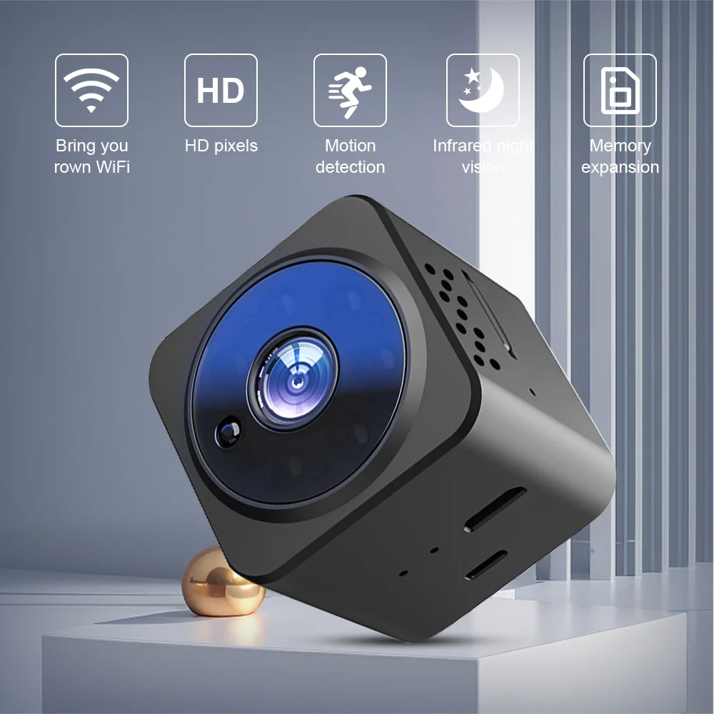Wireless WiFi Security Camera 1080P Night Vision Two-Way Intercom Home Baby Monitor Mini Camera for Home Protection