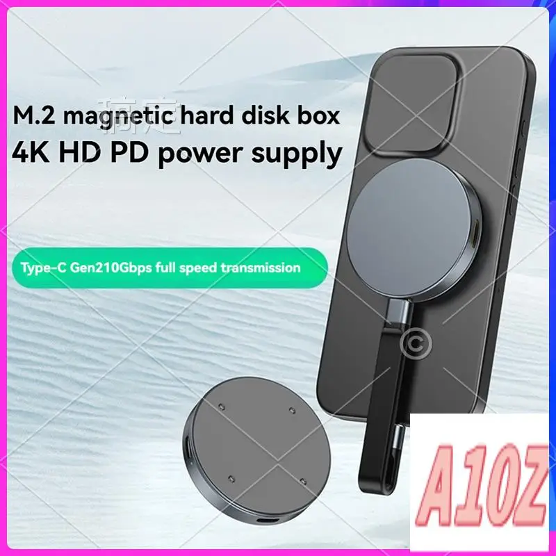 

0Z-Magnetic 4K M.2 2230 Nvme SSD Enclosure 10Gbps Hard Drive Box USB C 3.2 Gen2 To Nvme PCI-E PD 100W Charge For Phone