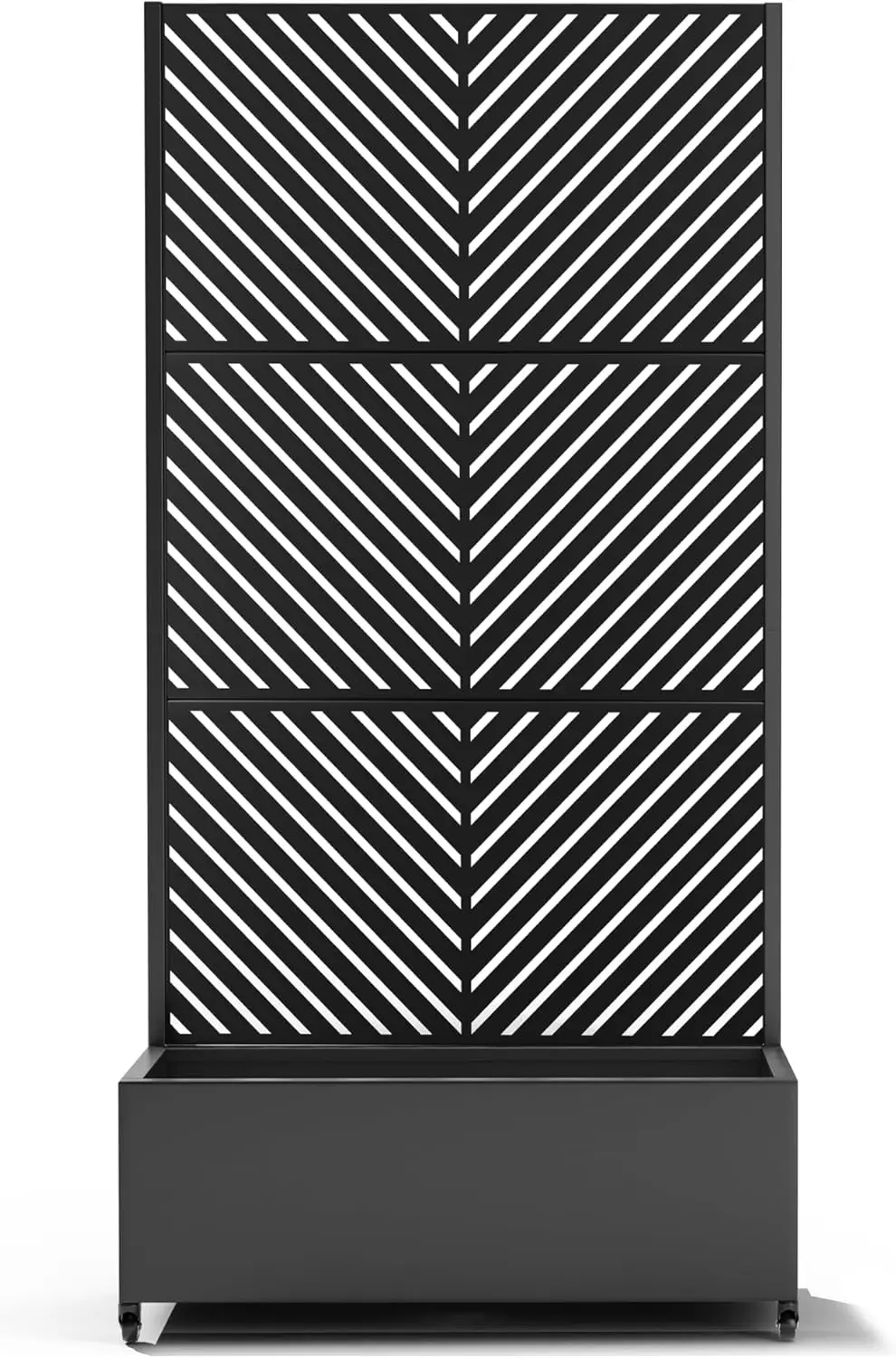 

Raised Garden Bed with Trellis and Wheels,73"x35"x16" Metal Raised Garden Bed,Black Parallel Metal Planter with Climbing Trellis