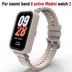 Silione Strap for Xiaomi Mi 8 Active/for Redmi Watch 2 Band PC Case +Tpu Bracelet for Mi 8active /redmi2 Smart Watchbands Correa