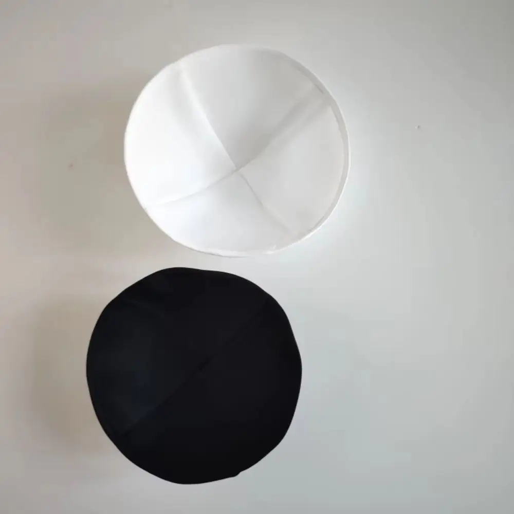Durable Solid Color Kippah Cap Round Dome Satin Fabric Skull Cap Smooth Surface Lightweight Yarmulke Daily Wear