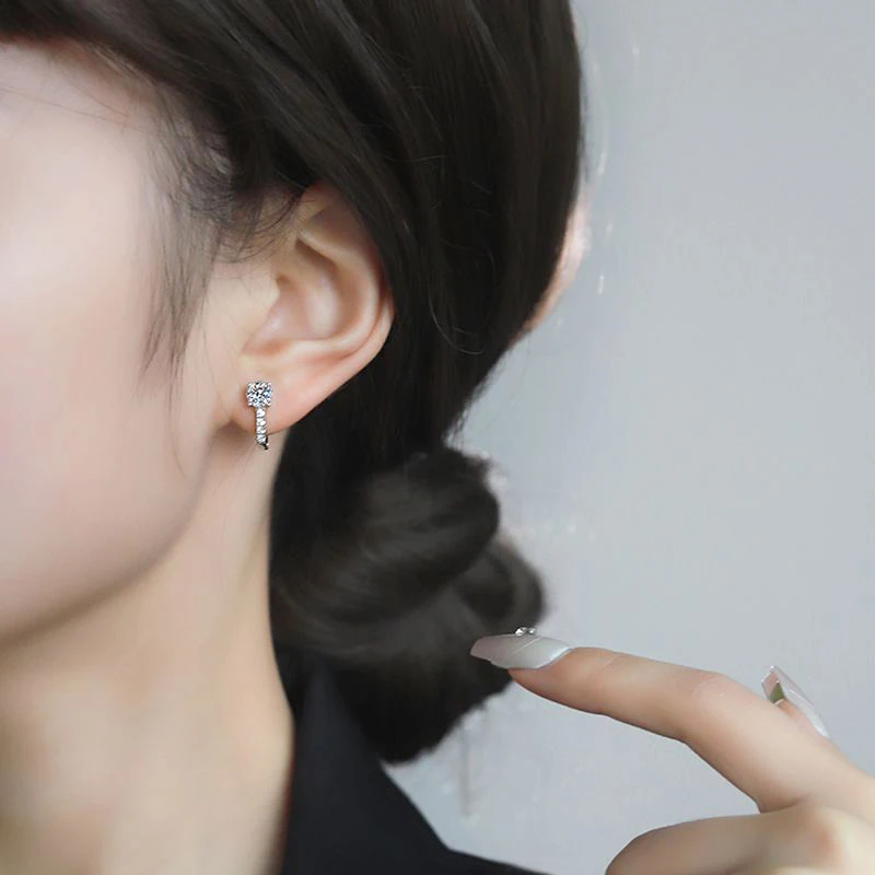 Funkelnde Vollmoissanit-Ohrringe, Labordiamant-Creolen, GRA-zertifiziert, für Herren und Damen, Hochzeit, Jahrestag, Verlobung, Party, Schmuck – Detail 16