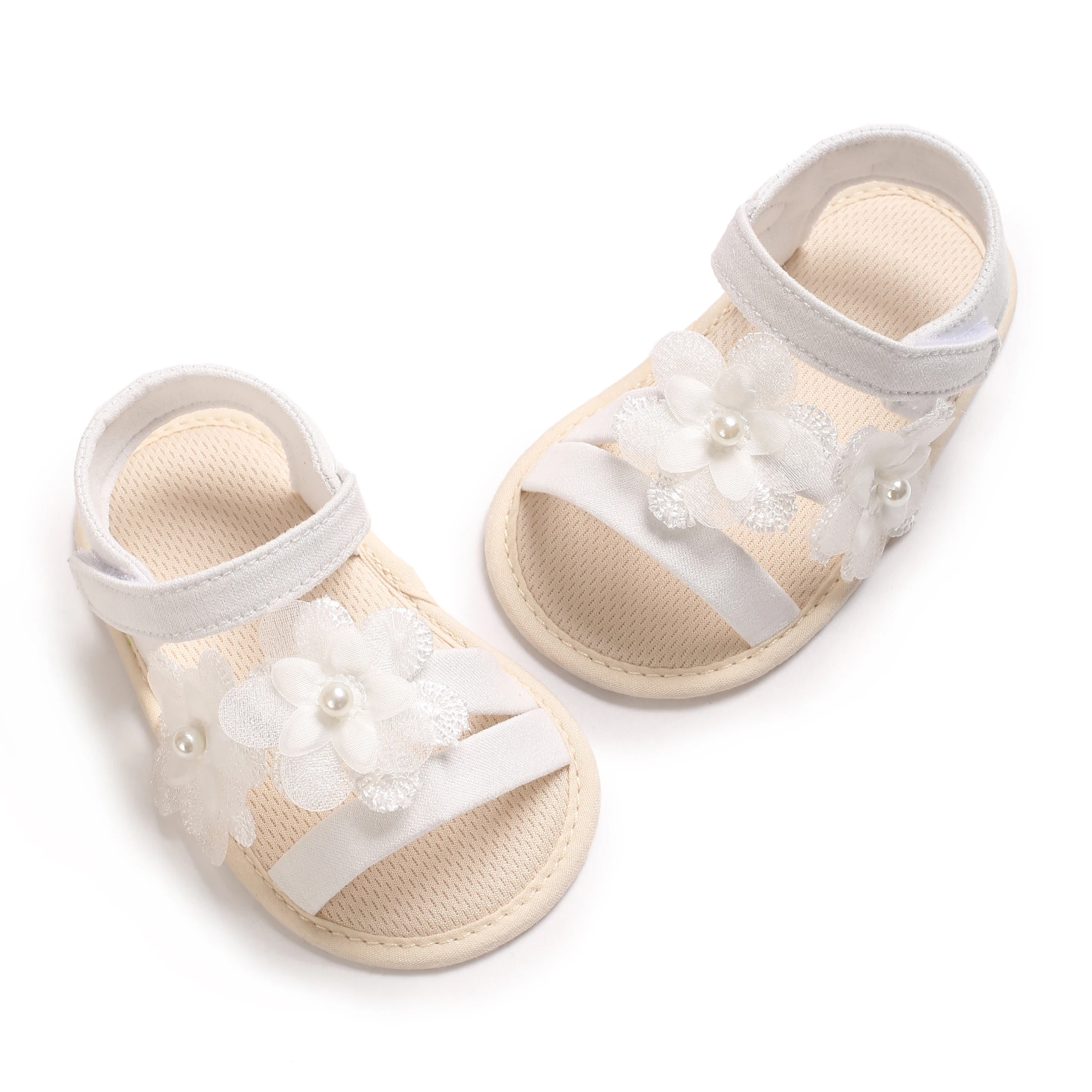 Casual White Baby Girl Sandals Breathable Open Toe Anti Slip Toddler First Walker Shoes Summer Outdoor Party Beach Slipper