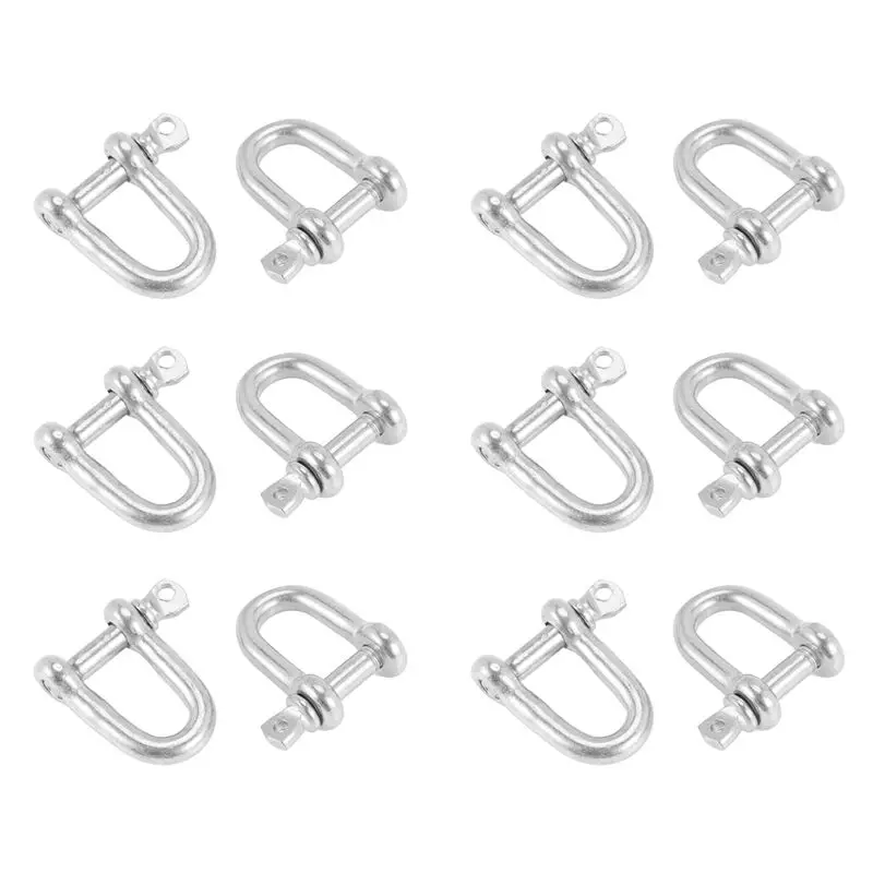 LLCS-304 Stainless Steel Screw Pin D Style Chain Dee Shackle 4Mm For Rigging Pack Of 12