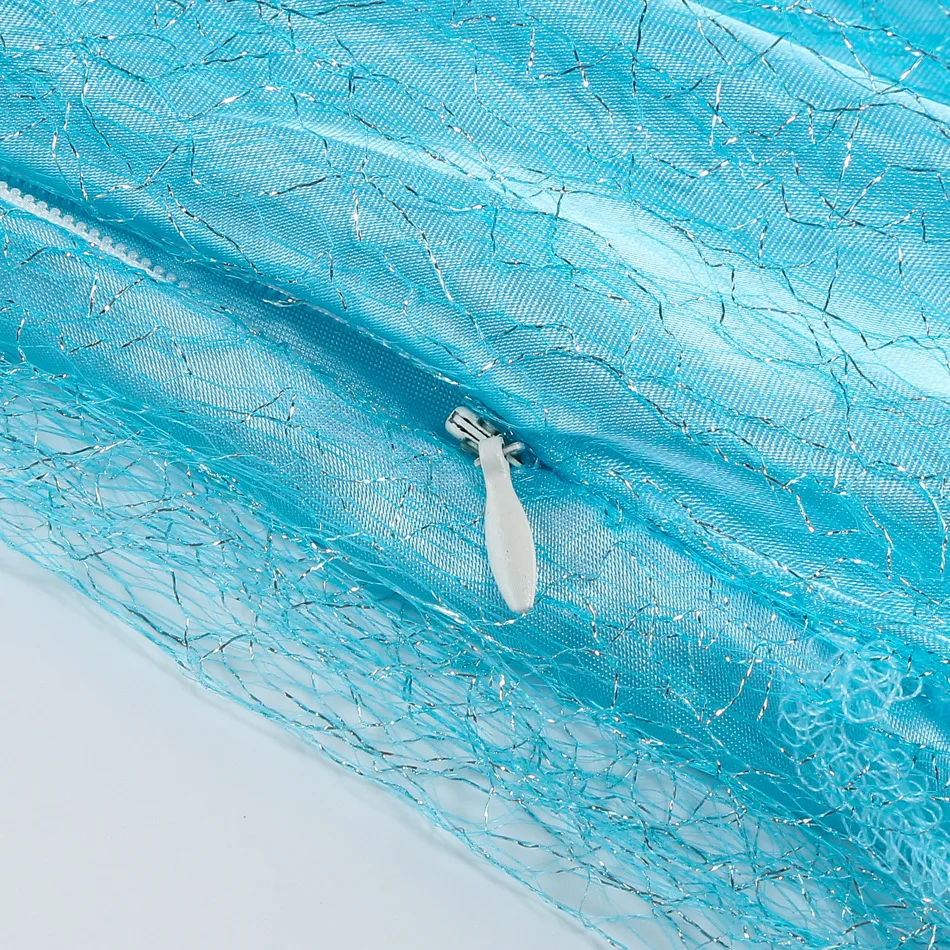 Mädchen Blaues Eis-Glitzer-Prinzessinnenkleid mit Pailletten und Netzstoff für Halloween, Geburtstag, Karneval, Kinder-Cosplay-Party-Outfit – Detail 13