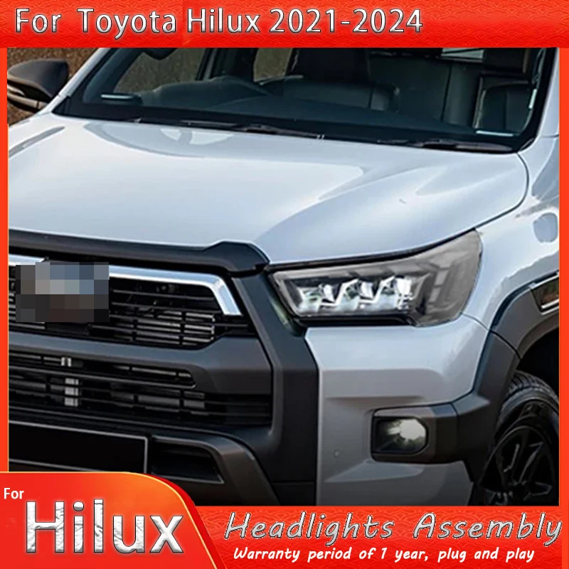 

Car Styling for Toyota Hilux Headlights 2021-2024 New Revo LED Headlight DRL Hid Head Lamp Angel Eye Bi Xenon Accessories