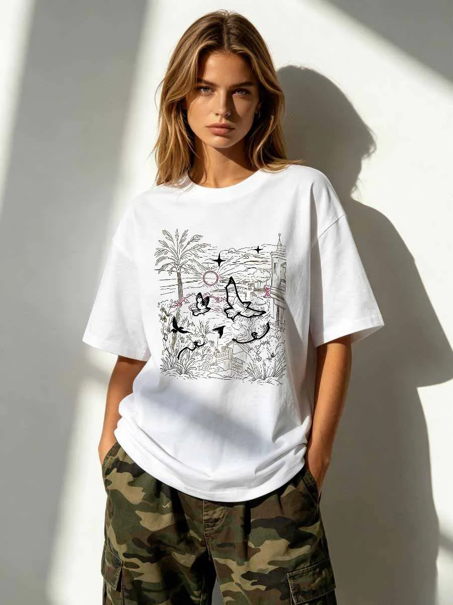 T-shirts décontractés avec marque-page intégré, tissage précis, coupe ample, technologie respirante, structure harmonieuse, pour le progrès littéraire et la lecture