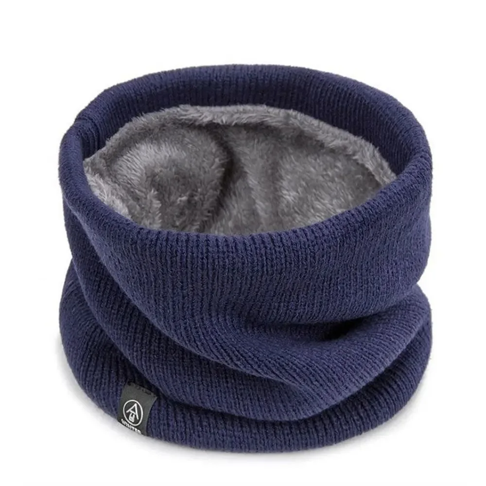 Unisex Solid Cashmere Plush Warm Winter Ring Scarf Women Men Knitted Full Face Mask Snood Neck Scarves Bufanda Thick Muffler New