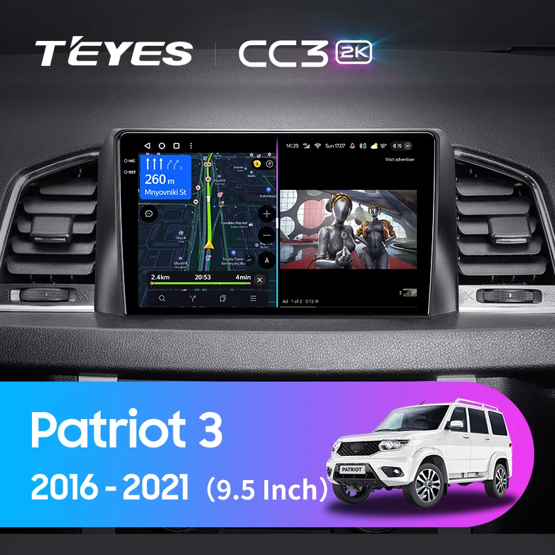 TEYES CC3 2K For UAZ Patriot 3 2016 - 2021 Car Radio Multimedia Player Navigation stereo GPS Android 10 No 2din 2 din dvd