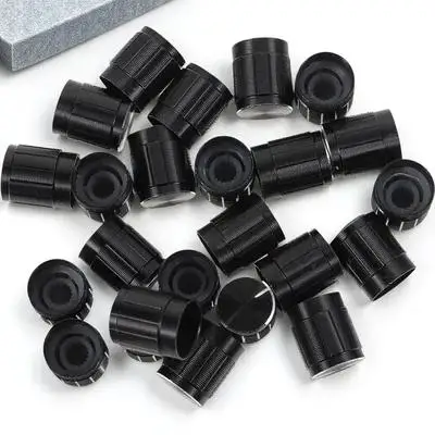 

24pcs 15x17mm Black Aluminum Volume Knob Potentiometer Encoder Knobs for Guitar Dustproof Lightweight Durable
