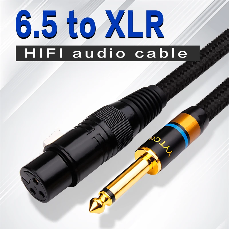 Microphone Cable XLR 3-Pin to Jack 6.5mm Mic Lead Aux Cord TRS 6.35 mm/6.5 mm Male to XLR Female Cord For Instrument Guitar