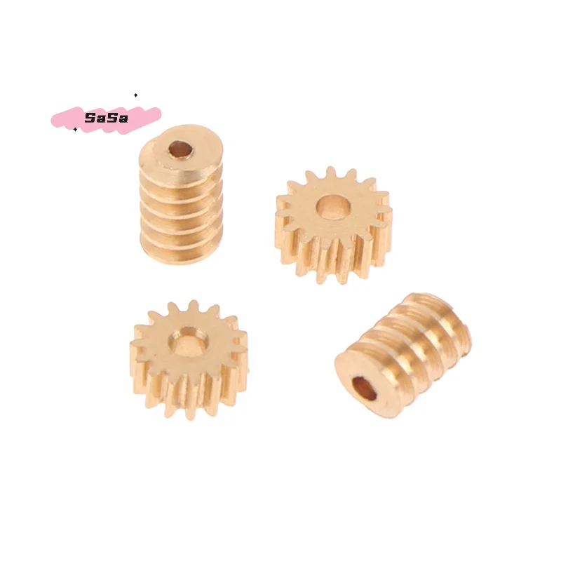 1/87 Modulus 0.2 15T Micro Brass Turbine Worm Gear Hole Diameter 0.8mm/1mm Reduction Pinion Shaft Connector for Model Railway