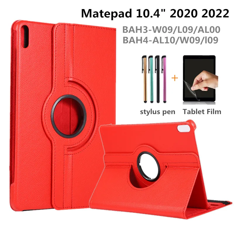 360 Degree Rotating Case for Huawei Matepad 10.4inch Coque 2022 2020 BAH3-W09/AL00 BAH4-AL10/W09/L09 Tablet Cover PU Leather