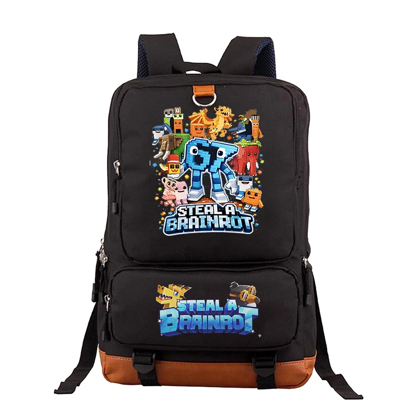 

Забавные рюкзаки Steal A Brainrot: нейлоновый школьный ранец 67 Six Seven, вместительный студенческий рюкзак, дорожный рюкзак, мужской рюкзак для ноутбука