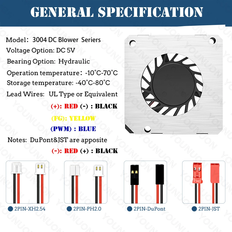 3Cm 30มม.30X30X4Mm 3004 5V 0.20A ขนาดเล็ก Ultra-บาง Blower,ใช้สำหรับด้านข้างเป่าความร้อน Dissipation Of โปรเจคเตอร์แบน