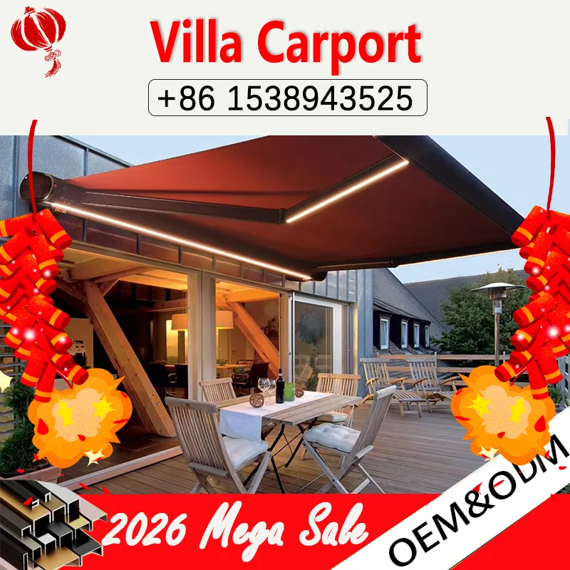 High-quality folding and retractable car awning 8200C electric full-box awning remote control automatic awning