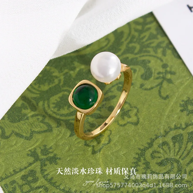

New natural freshwater pearl ring women's ins wind live ring oval high-end fashion non-fading jewelry