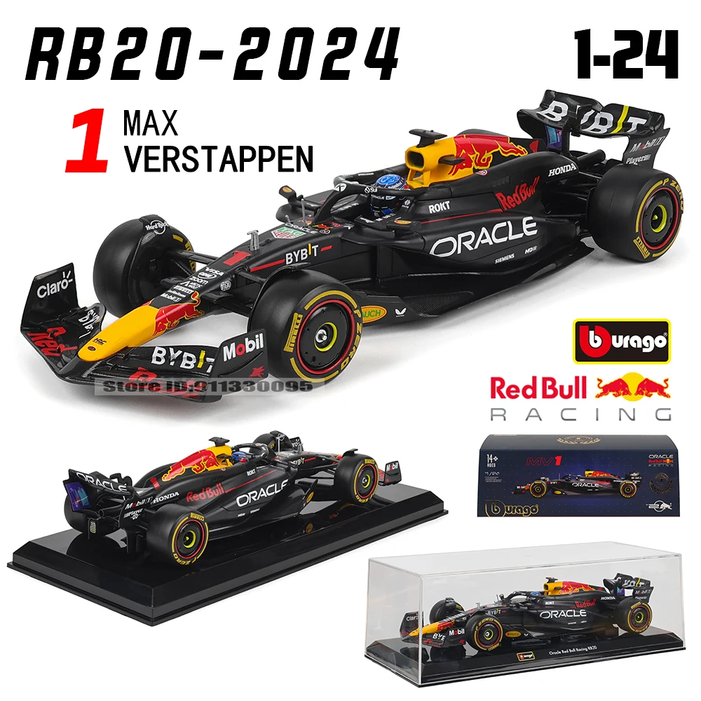 Bburago 1:24 2024 F1 Oracle Red Bull Racing #1 Max Verstappen #11 Sergio Perez alloy car model toy series collection gift
