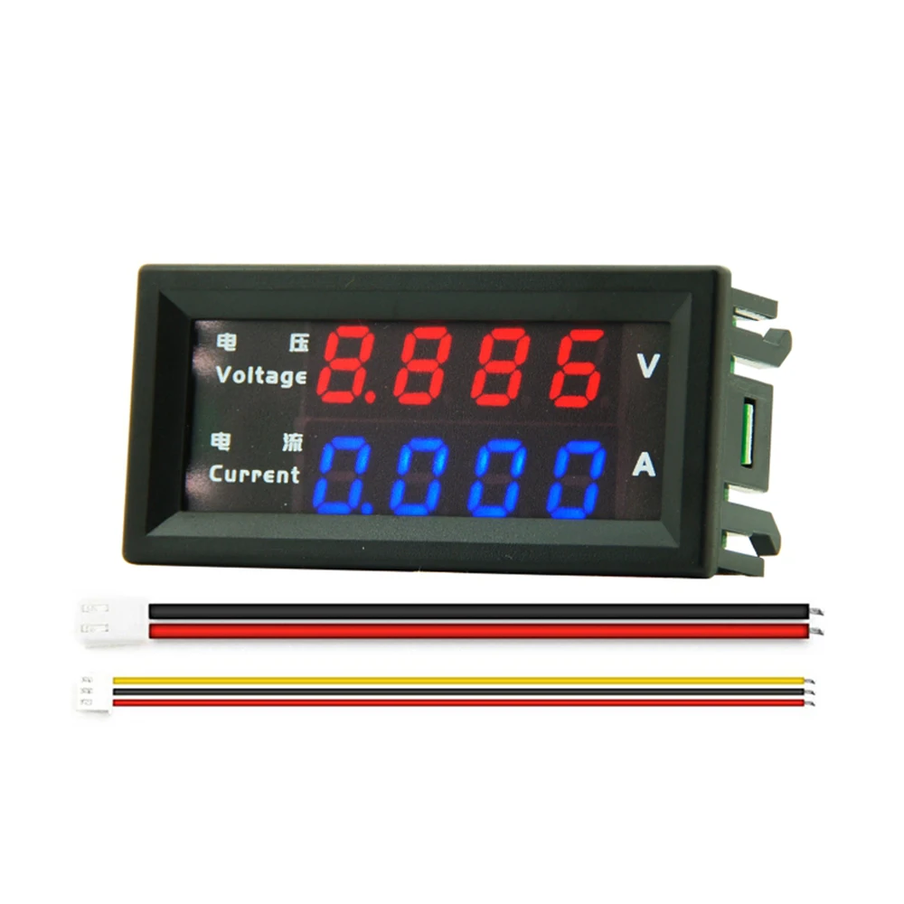 M4430 Electronic Digital Voltmeter Ammeter DC 100V 10A 0.28'' 4 Bit Red Blue LDE Display Voltage Regulator Volt AMP Meter Tester