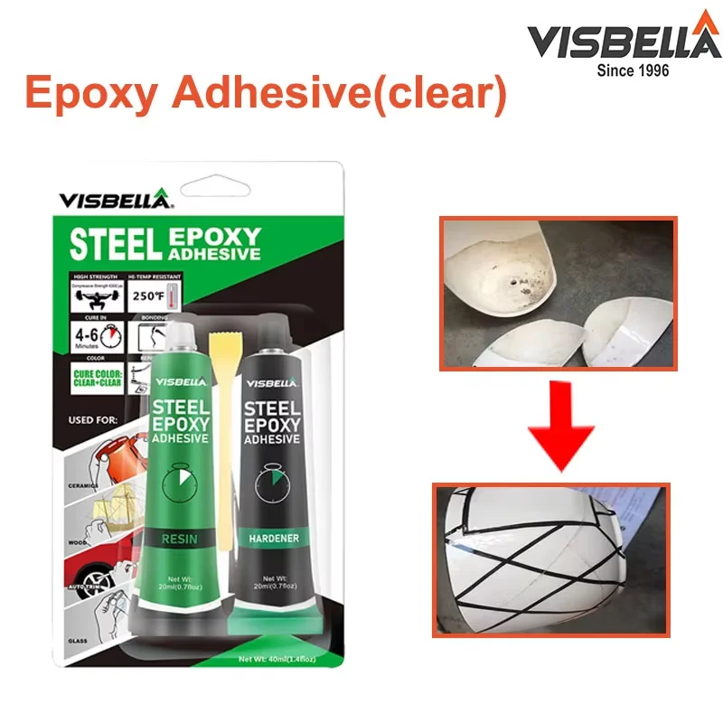 Epoxy Resin Adhesive 5 Minutes Fast Curing Hardener Glue  with 1:1 Mixing Nozzles Instant Repairing