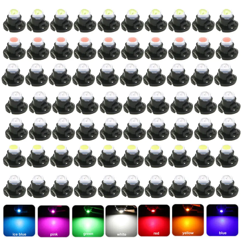 1x T4.7 Car Led Wedge Instrument LED Light Bulb Warning Dashboard Dash Indicator Lamp Panel Signal Lights Car Lights Accessories