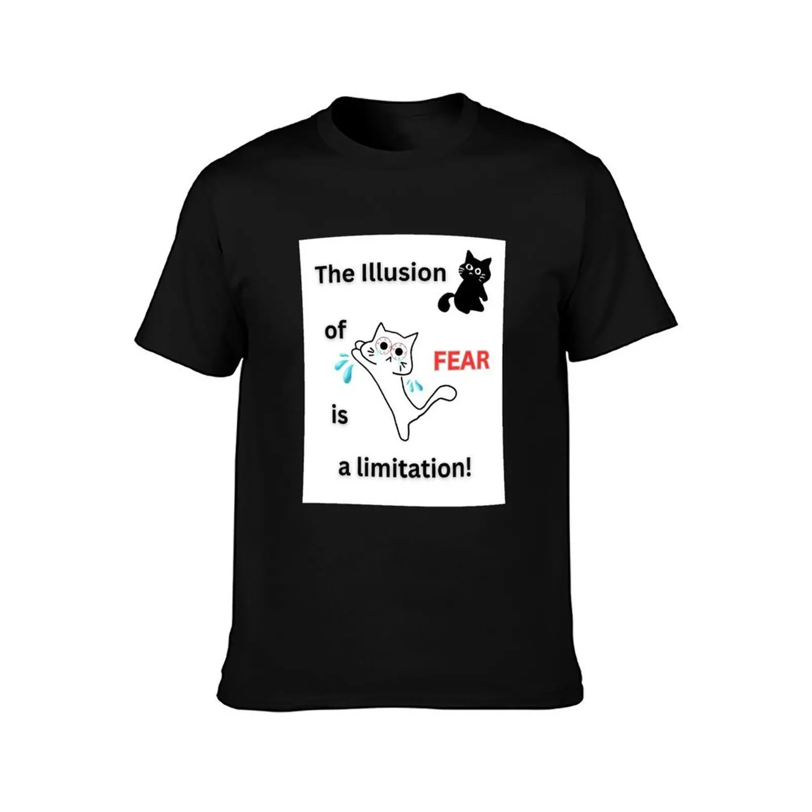 The illusion of Fear in our mind T-Shirt, Summer Casual Cotton Tee, Oversized Streetwear Tops, Vintage Graphic Print