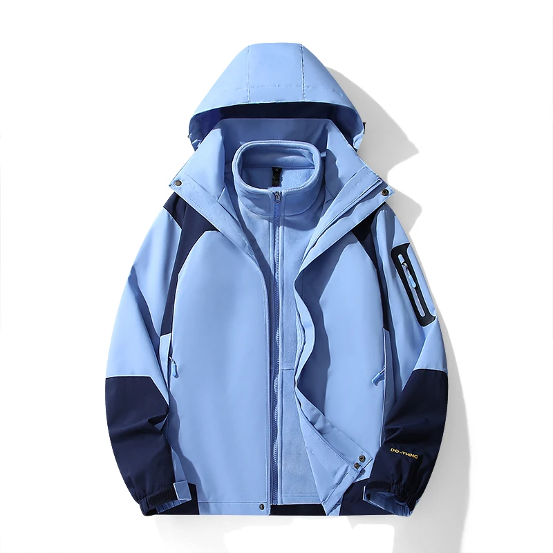 Outdoor Waterproof Suits Men Women Two-pieces Sets 3 in 1 Thick Warm Coats Camping Windbreaker Winter Coat Hiking Size XS-5XL