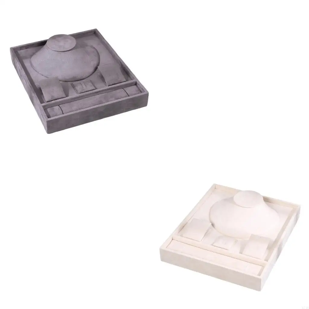 

Velvets Jewelry Display Mat Elegant Presentation Tray for Necklaces and Earrings