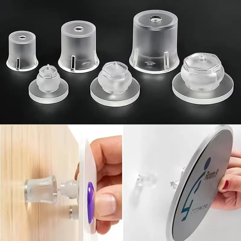 200PCS/LOT Transparent Acrylic Clip-in Standoffs Hidden Advertising Nails Letter Signs Signage Billboard Holder Frosted Screws