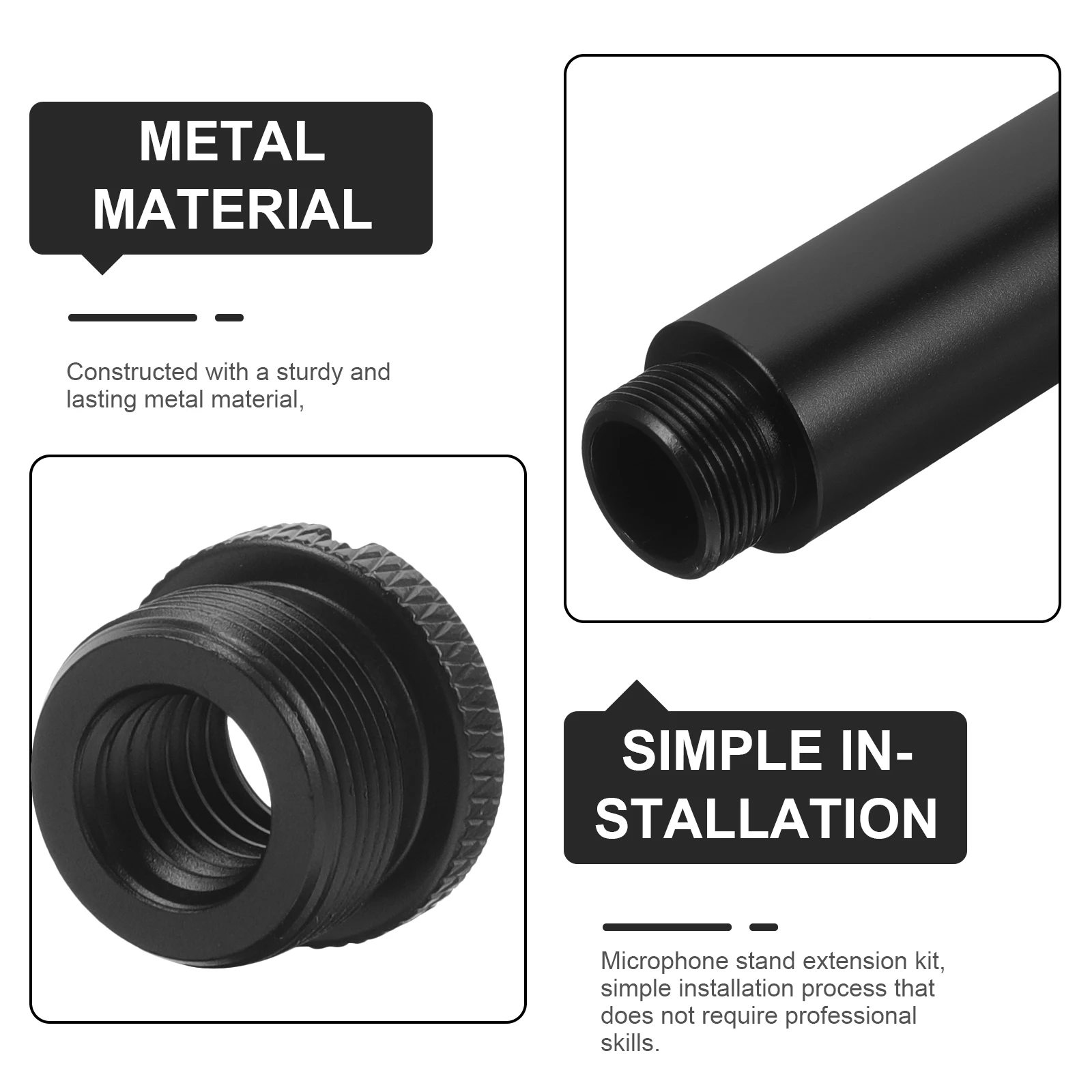 

1 set Live Streaming Microphone Set Mic Stand Extension Tube Adapter Boom Arm Bracket Kit Recording Singing Podcast