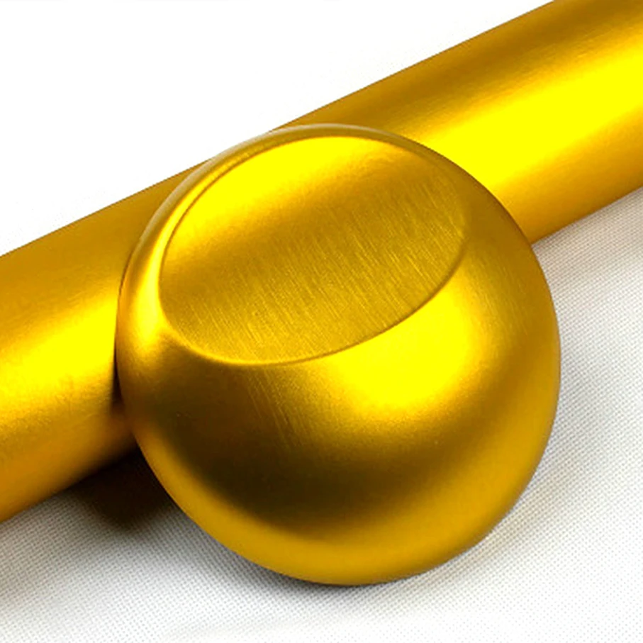 

Good Quality Gold Metallic Brushed Aluminum Vinyl Metal vinyl Car Wrap Film Styling For Automotive&Motorcycl Interior Stickers